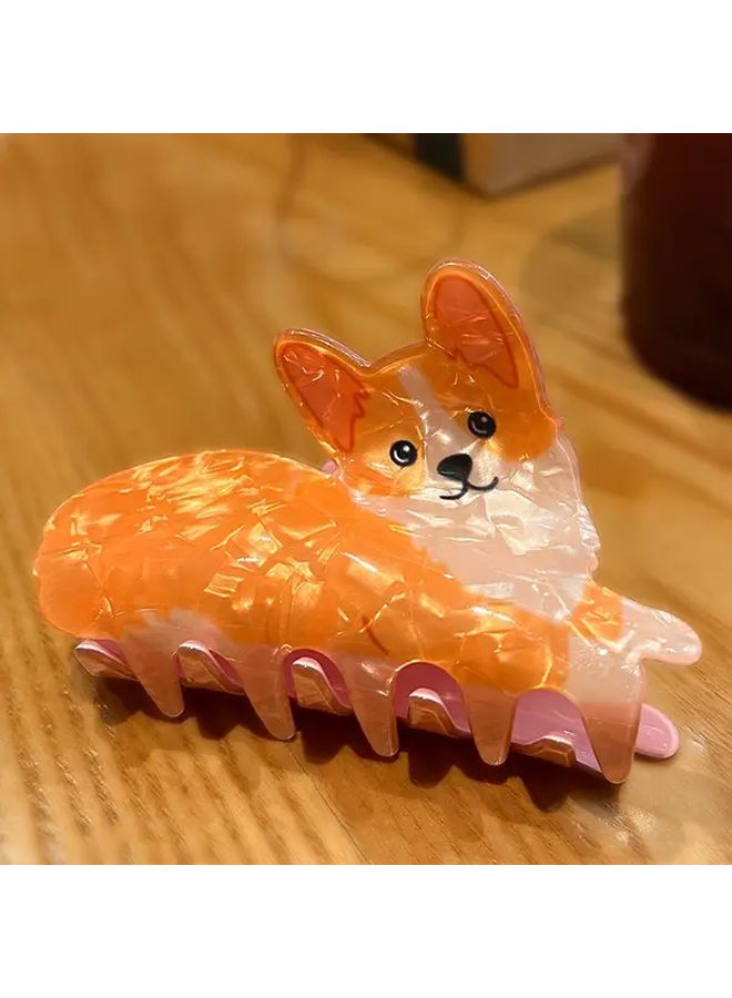 Cute Y2K Corgi Dog Acrylic Hair Claw Clip Large Dimensional Hair Accessory Color A - Image 3